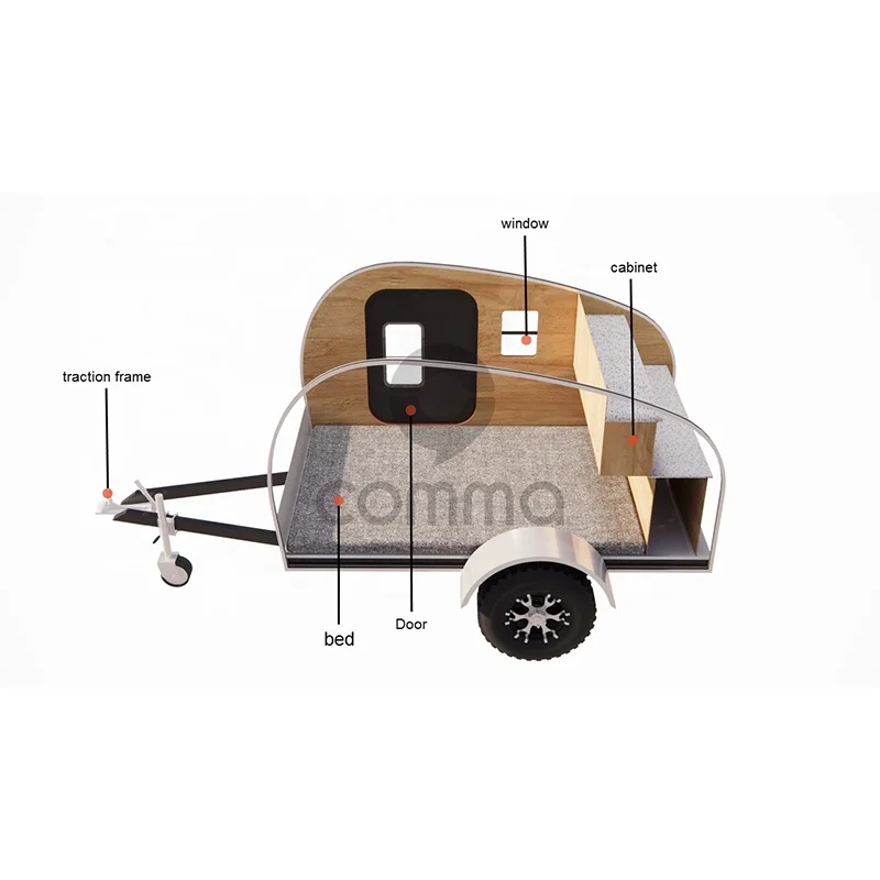 Movable small travel trailer caravan lightweight reboque de carro