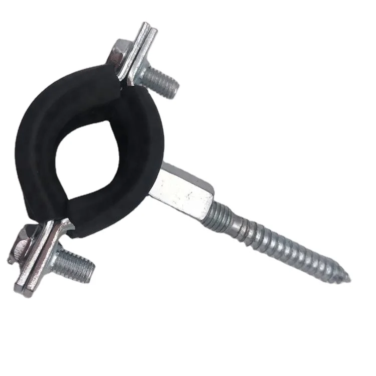 Зажим для трубы, настенные зажимы для труб M8 с резиновым G-образным зажимом, чугунные перфорированные зажимы, соединение из углеродистой стали DC01