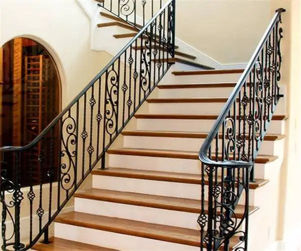 Easy assembled modern indoor wrought iron stair railing staircase designs