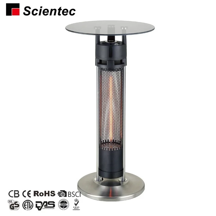 Aluminium Alloy Frame Tempered Glass Table Top 1600W Carbon Fiber Electric Far Infrared Heater Indoor Heater