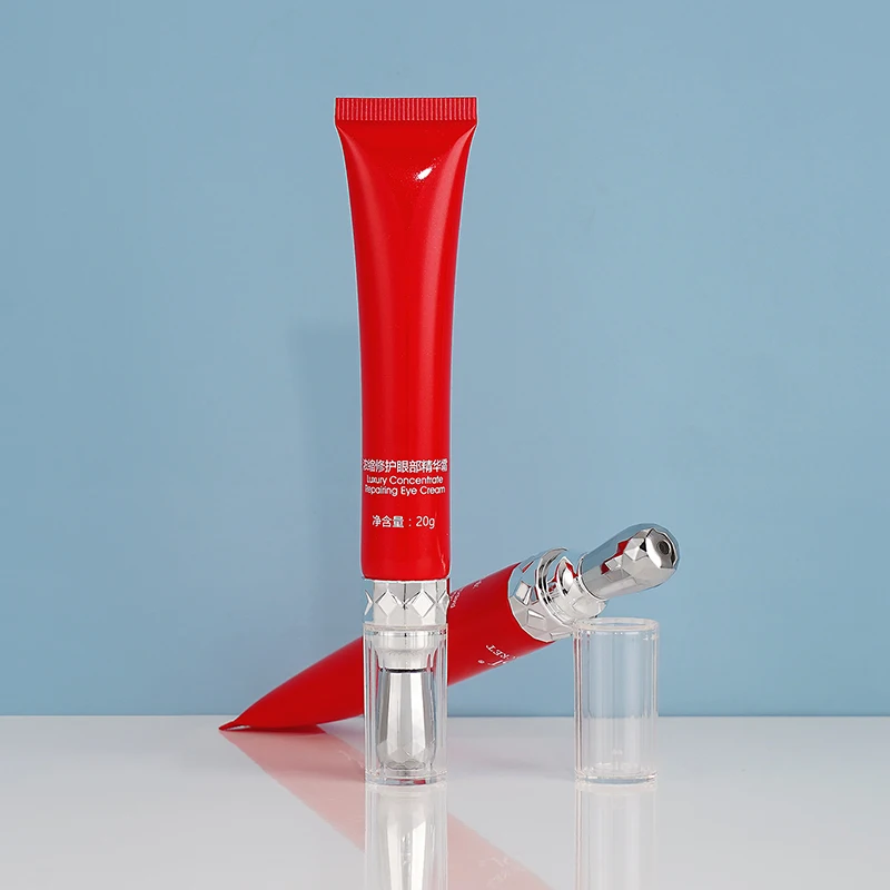 red 20ml squeeze tubes eyes cosmetic eye cream packing containers soft tube aluminum ABL plastic eye cream tube with roller