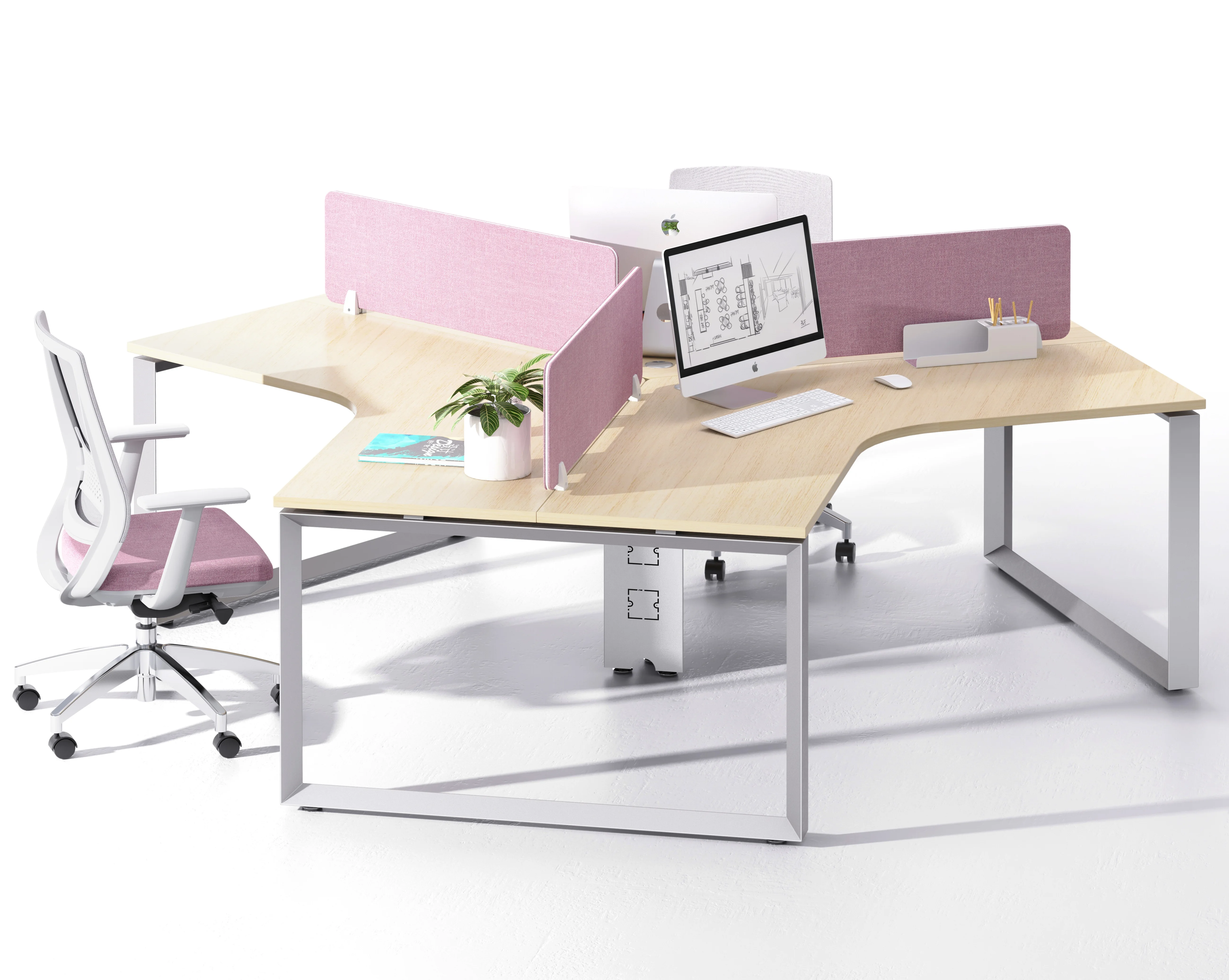 Modern office furniture manager workstations modular desk table partition office workstations staff table metal customize frame