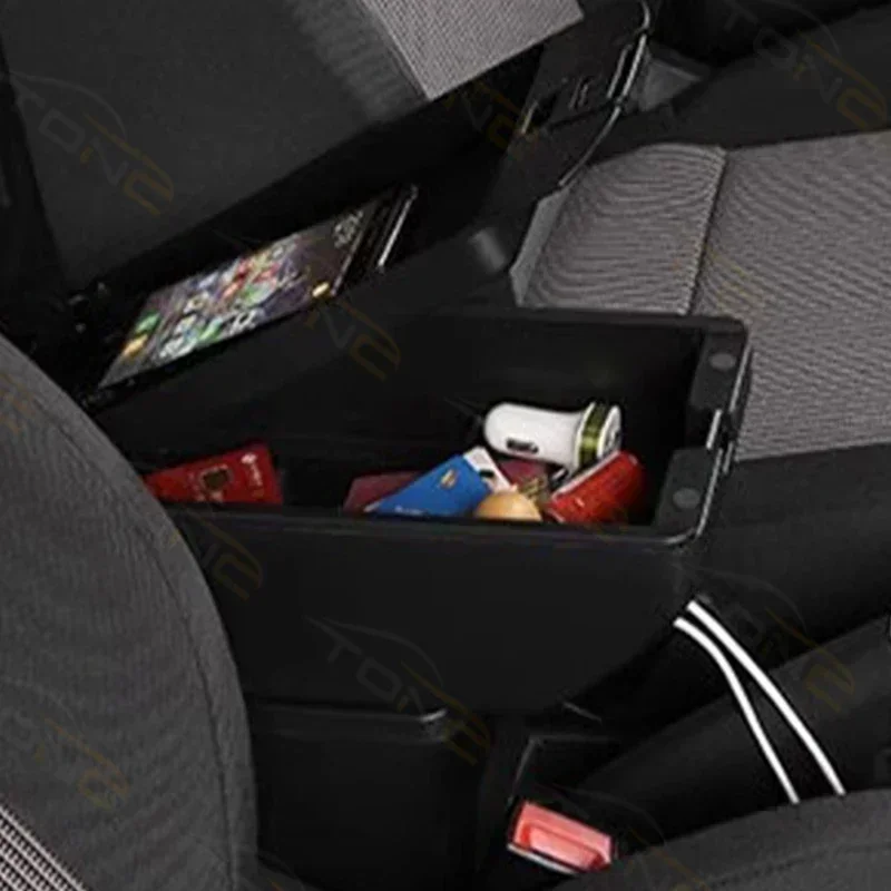 TONC Custom Fit ABS Armrest Box for Nissan March with Stylish Design, Dual Storage Compartments,and Convenient USB Charging Port