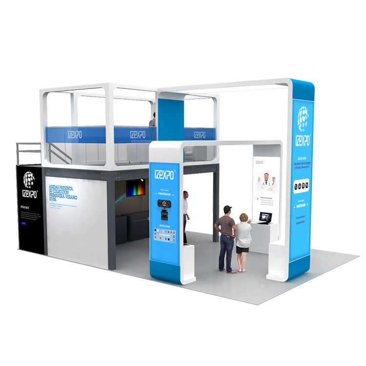 Izexpo Exhibition Stand Booth Quick Build Wooden Stall Modular Trade Show Stand Custom 2 Floor Exhibition Booth