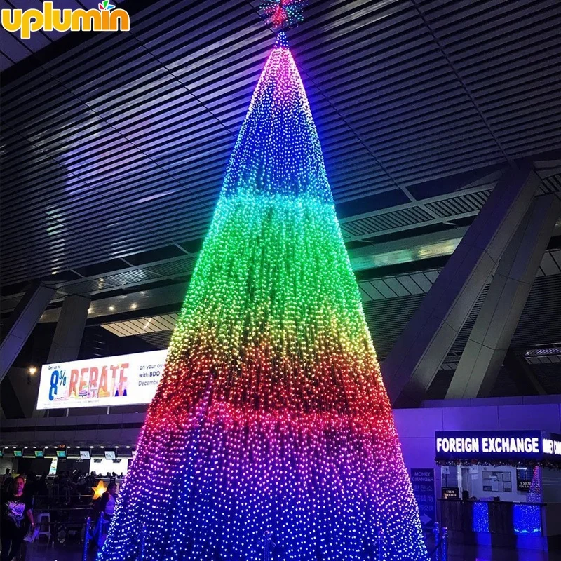 Uplumin Christmas Tree DMX Animated Led Programmable Motif Light Decoration Shopping Mall Giant LED Tree Light