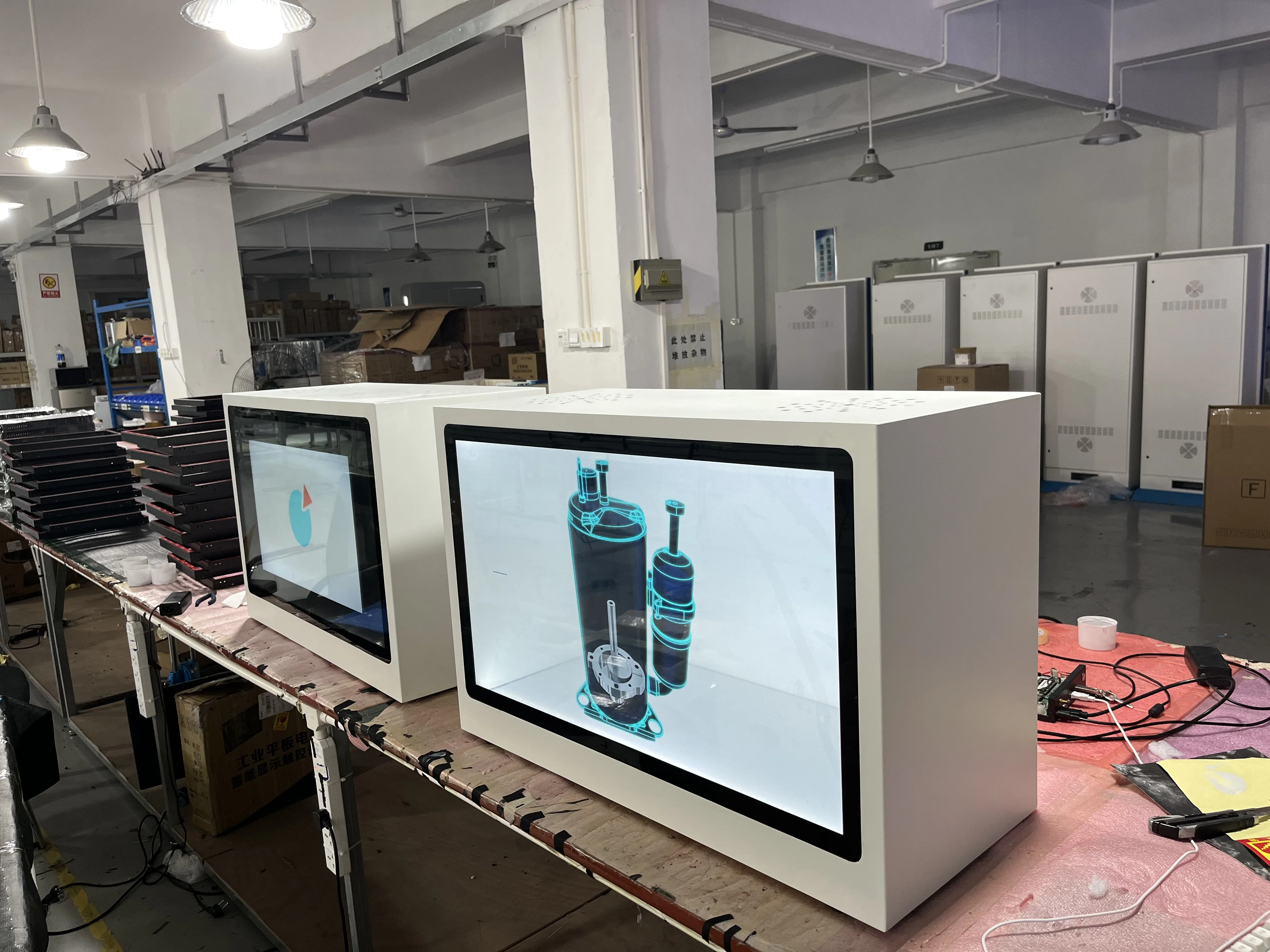 Full HD 3D Holographic showcase transparent lcd display advertising hologram 3d display