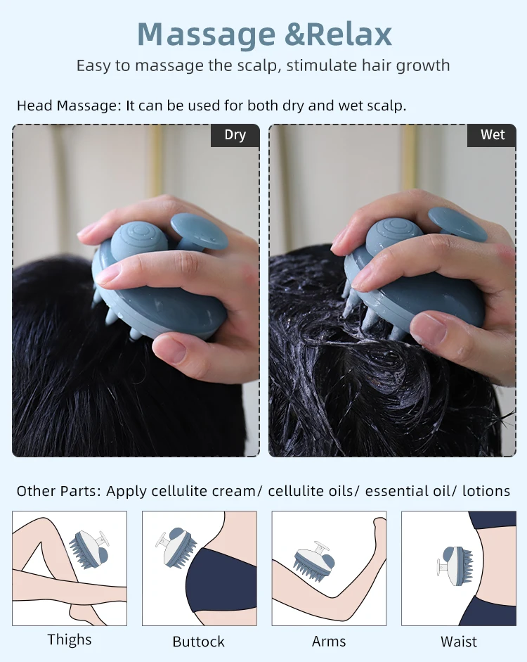 Factory sell custom logo  Silicone Shampoo Brush  Massage Brush  bristle hair scalp massager shampoo brush