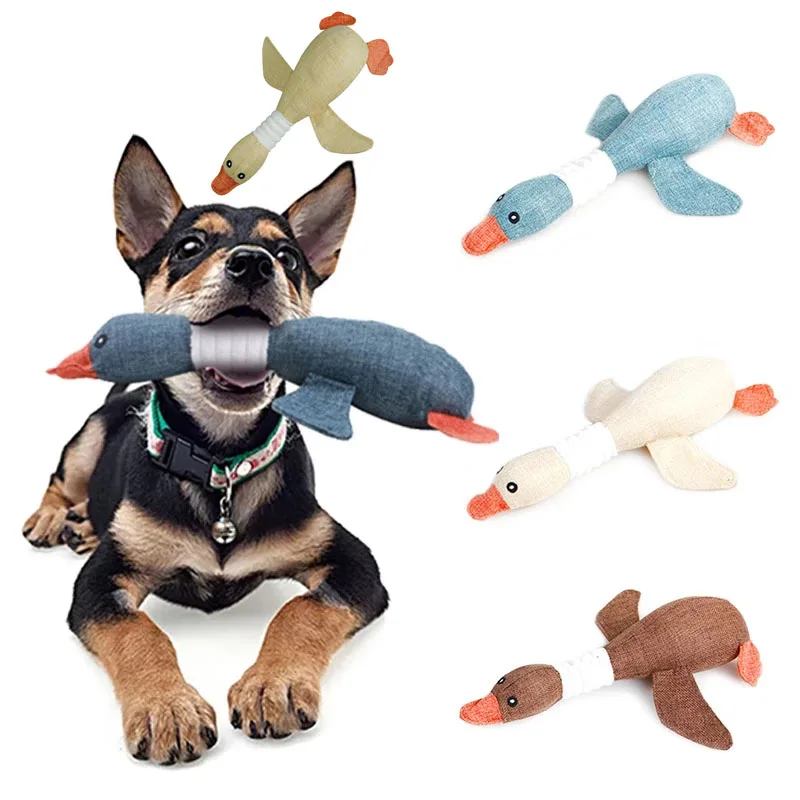 Лидер продаж 2021, плюшевые игрушки в виде гусиных собак с героями мультфильмов, жевательные игрушки для домашних животных с сопротивлением укусам и пищалым звуком для чистки зубов