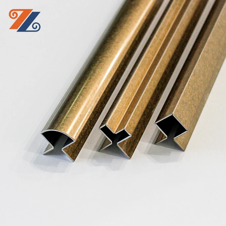 Customized type ss 304 316 virbation gold finish wall edge protective profile decorative trim corners