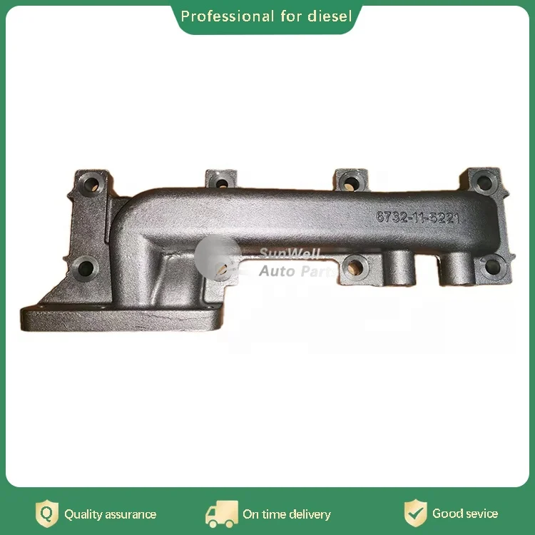 Construction machinery  diesel engine parts S4D102 exhaust manifold 6732-11-5221