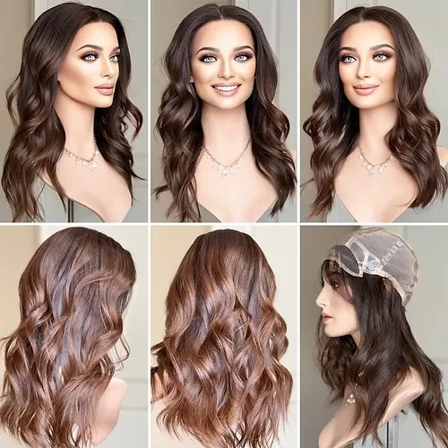 New Arrival Brown European Soft Virgin Human Hair Medical Full Silk Lace Wigs Comfortable Silicone With Stretch Lace Glueless