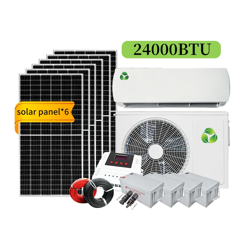 Off Grid Solar Air Conditioner 24 Seer Mini Split 48V Dc  18000btu 24000btu Air Conditioning  R134A
