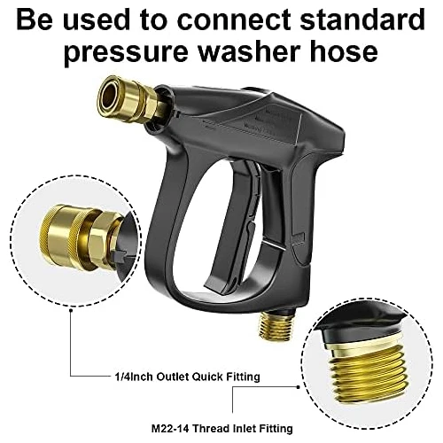 4000 Psi High Pressure Wash Snow Foam Cannon Gun Kit 5 Color Nozzles M22-14 Fitting