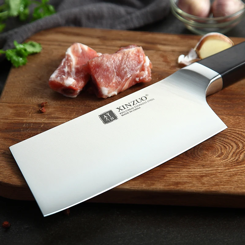6.5 Inch X5Cr15MoV Steel Chopping Knife Ebony Wood Handle Bone Chopper