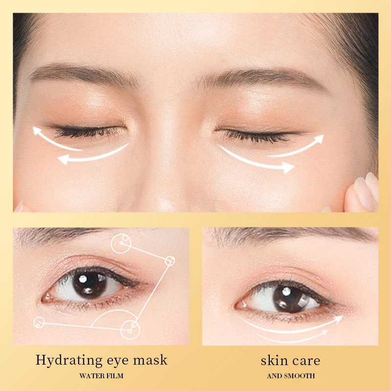 BIOAQUA OEM ODM Carrageenan Anti Crows Feet Moisturize Eye Pads Nicotinamide Whitening Anti Aging Gold Hydrogel Eye patch Mask