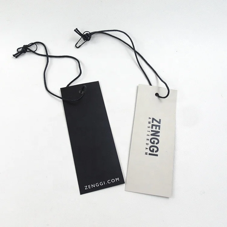 Wholesale fashion design clothes paper hang tags custom logo printing private label hang tags and clothing labels with rope