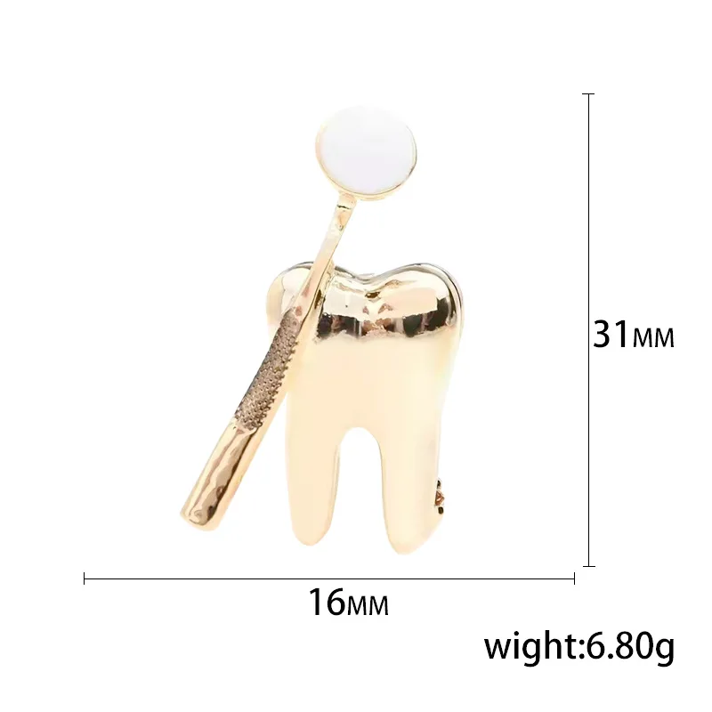 XUNBEI Factor Direct Creative Gold Sliver Color Doctors Tooth Brooch