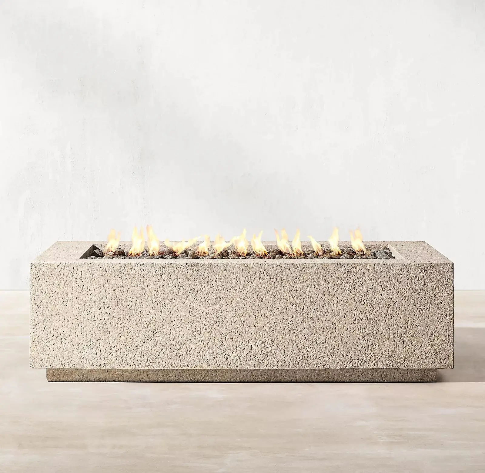 Italian Travertine limestone New design garden patio furniture outdoor  rectangular  natural   propane fire pit table