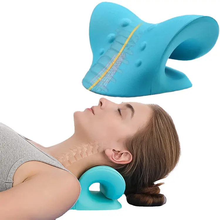 2022 Portable Pain Relief Cervical Traction Device Shoulder Relaxer Chiropractic Neck Stretcher Massage Pillow