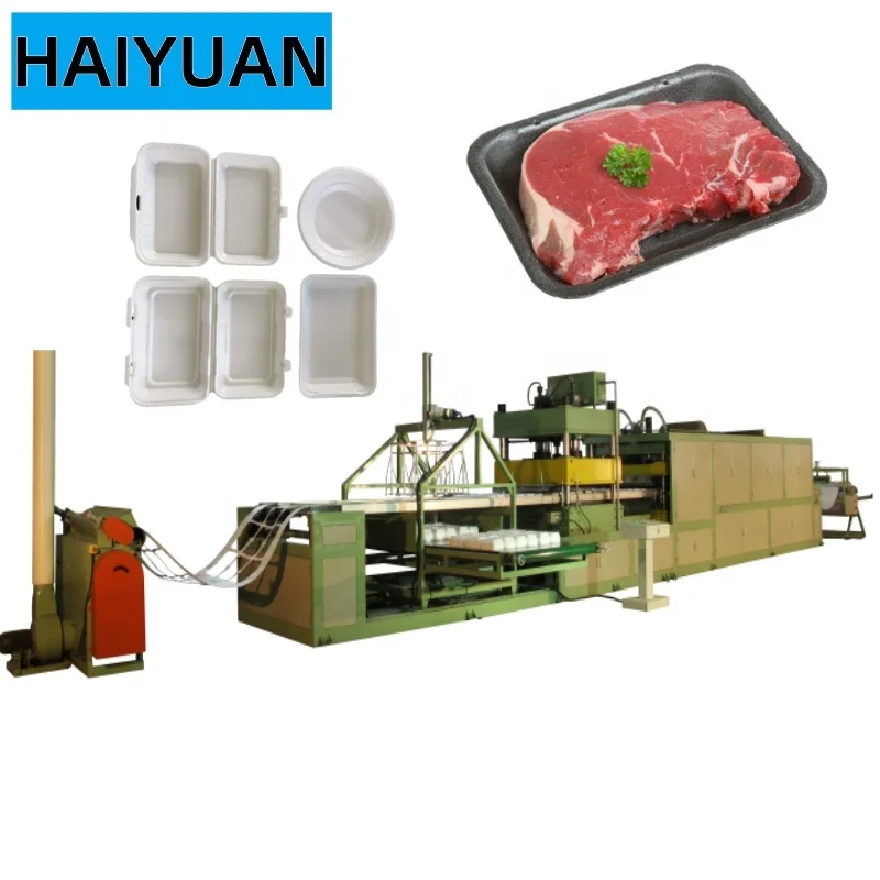 HAIYUAN Foam Plate Vacuum Forming Machine Thermoforming Plates Machinery Foam Lunch Box Making Machine