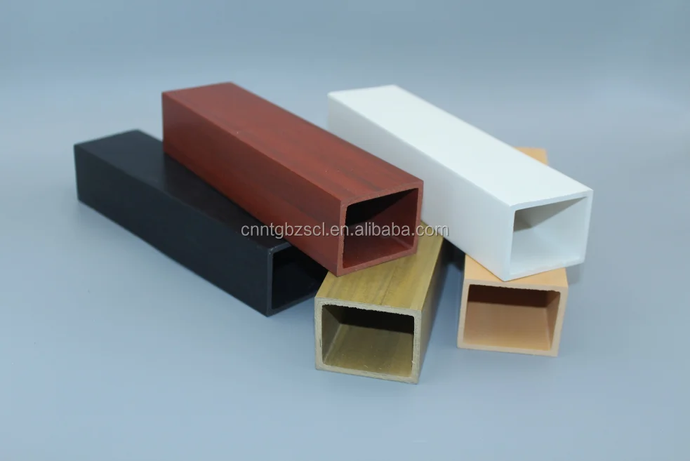 Hot Sale WPC PVC Plastic Composite interior column Timber Tubes Partition Wall panel Decoration 75*50mm