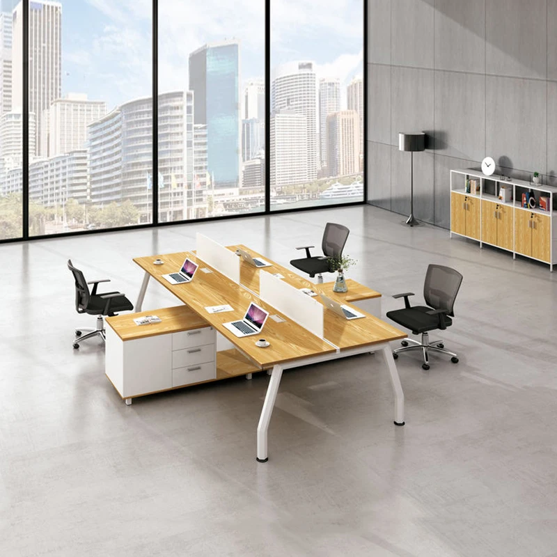 Индивидуальный дизайн офисная Рабочая станция на 2 человек офисные перегородки деревянная двухместная рабочая