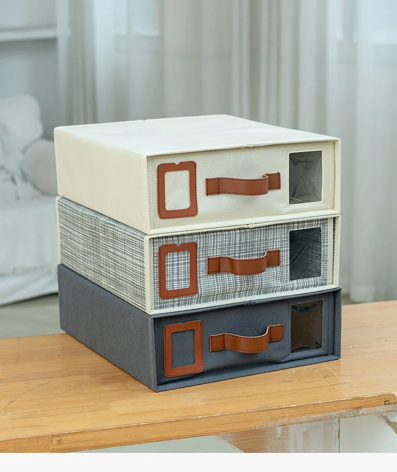 Storage box thickening large capacity finishing box Sheet four-piece storage box folding zipper visual