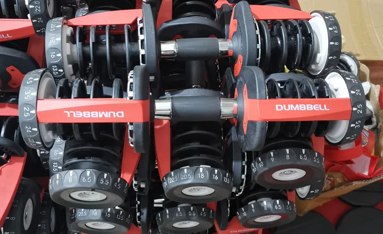 Fast Adjust Weight Dumbbell Barbell 5lb-52.5lb Free Weight Adjustable Dumbbell Suit for Home Gym