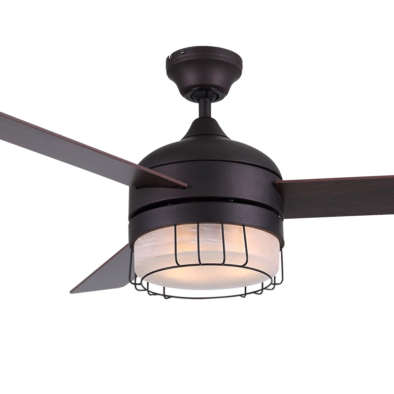 52 inch Fancy Modern Air Cooling Fan Home Decorative ORB LED Ceiling Fan Light with 3 Plywood Blades, include Wall Control