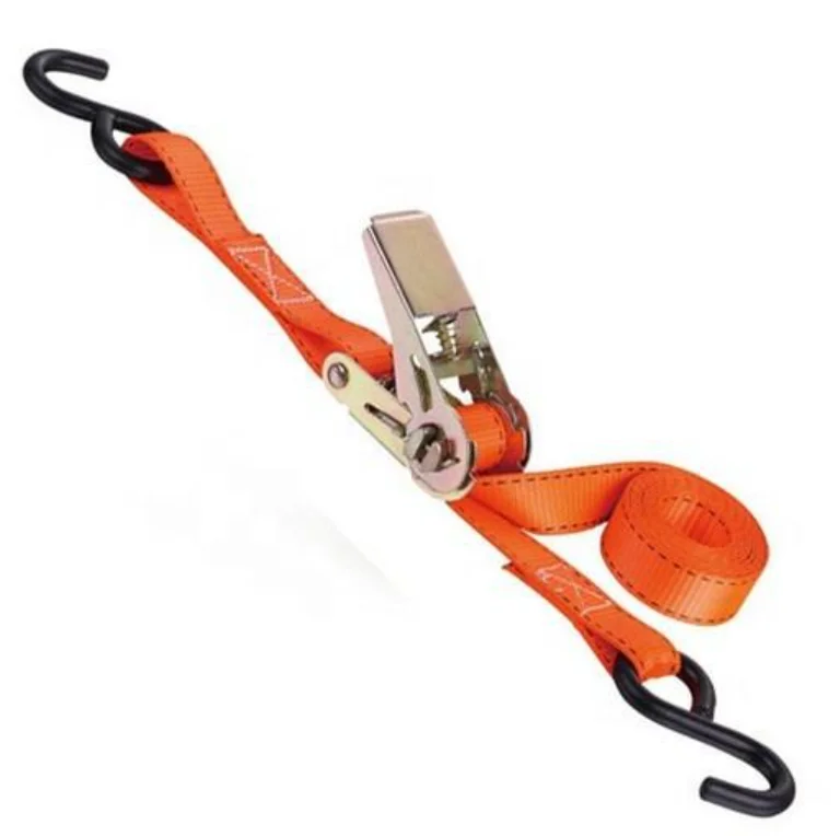 Customizable Ratchet Tie Down J Hook For Cargo Transportation Ratchet Strap Tie Down Strap Chain Anchor With Aluminum Handle