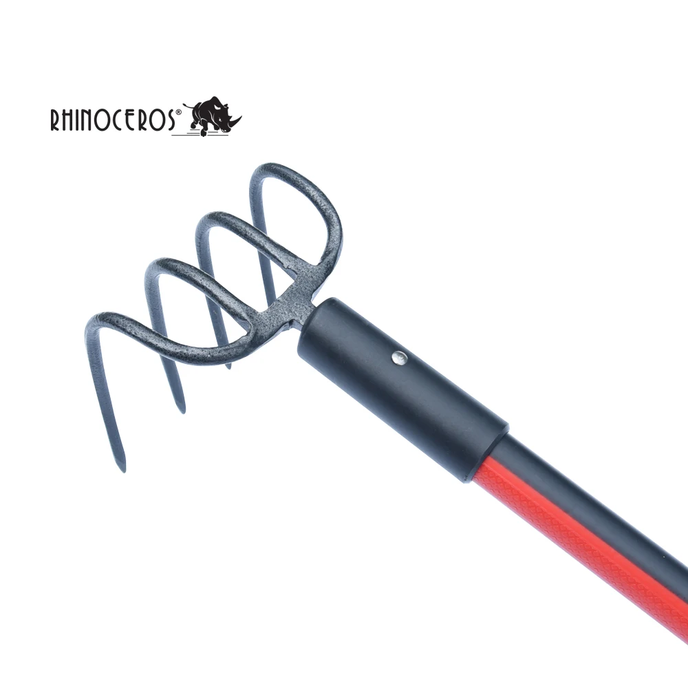 Высокотехнологичные садовые инструменты, 4 зубца, долговечная садовая мотыга из углеродистой стали и стекловолокна