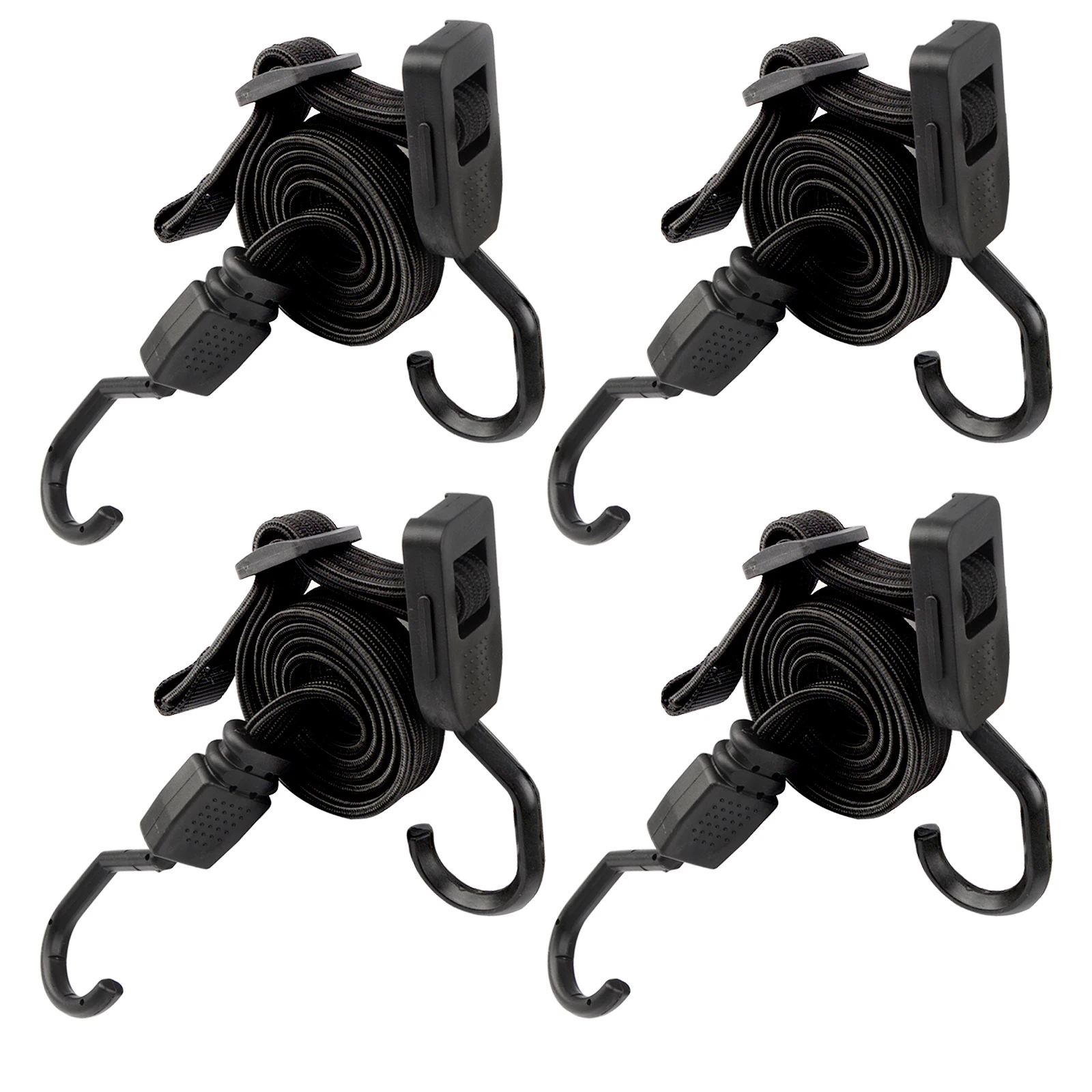 Motorcycle Accessories Cargo Strap Superior Latex Flat Bungee Cord with Hooks Adjustable Bungee Cords