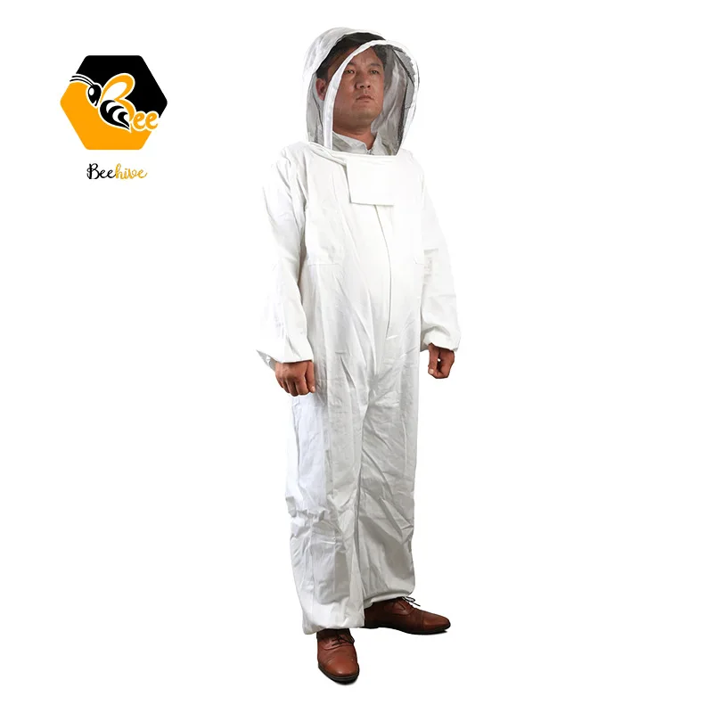 Factory Supplies Pure Cotton Coverall hooded Beekeeping Suit Protection Clothing Ventilated Fencing Veil Bee Suit Jacket