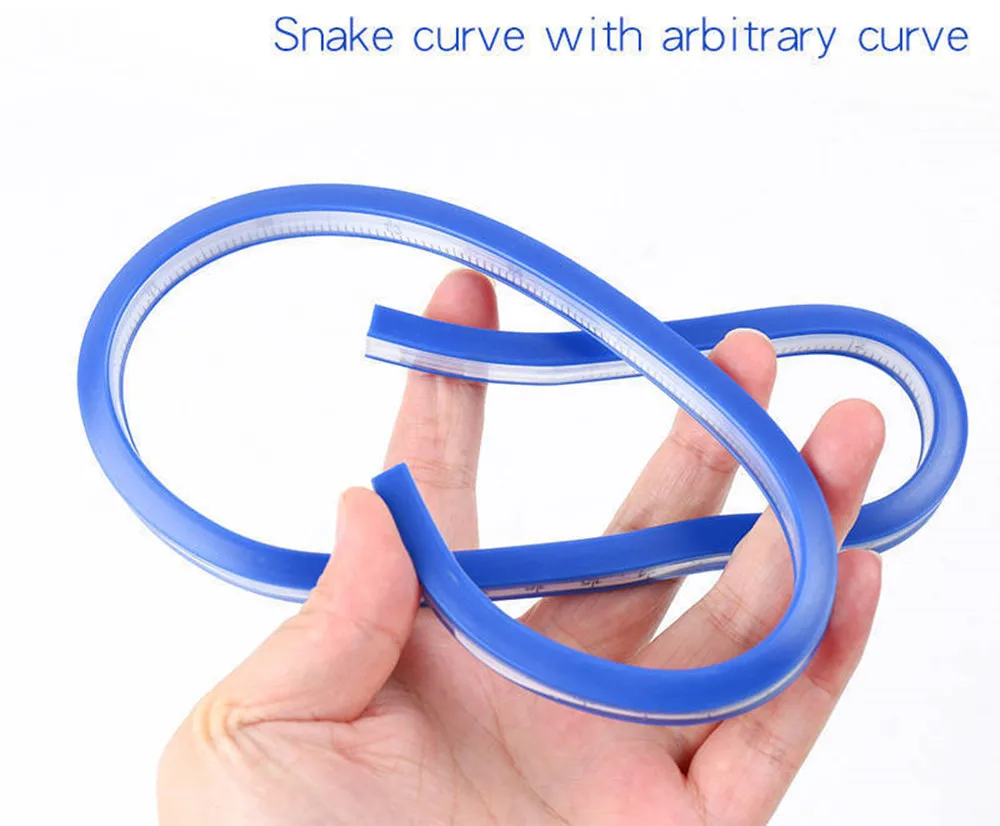 ML Wholesale 40CM Plastic Flexible Curve Ruler for Art Painting & Engineering Design/Bending Ruler Snake rules