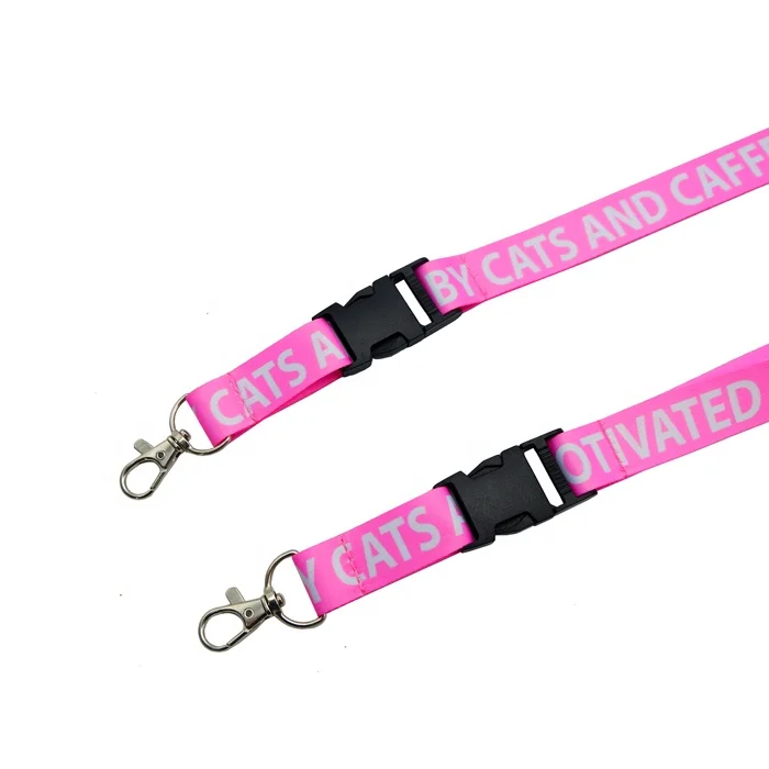 
Custom printed cool designs personalized love pink neck lanyards 