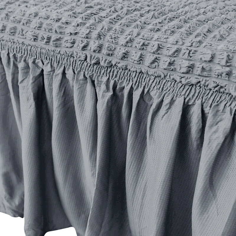 High Quality Seersucker Sofa cover 3 2 1 seat set Stretch Pleated Ruffled Skirt Sofa Slipcover for Living room