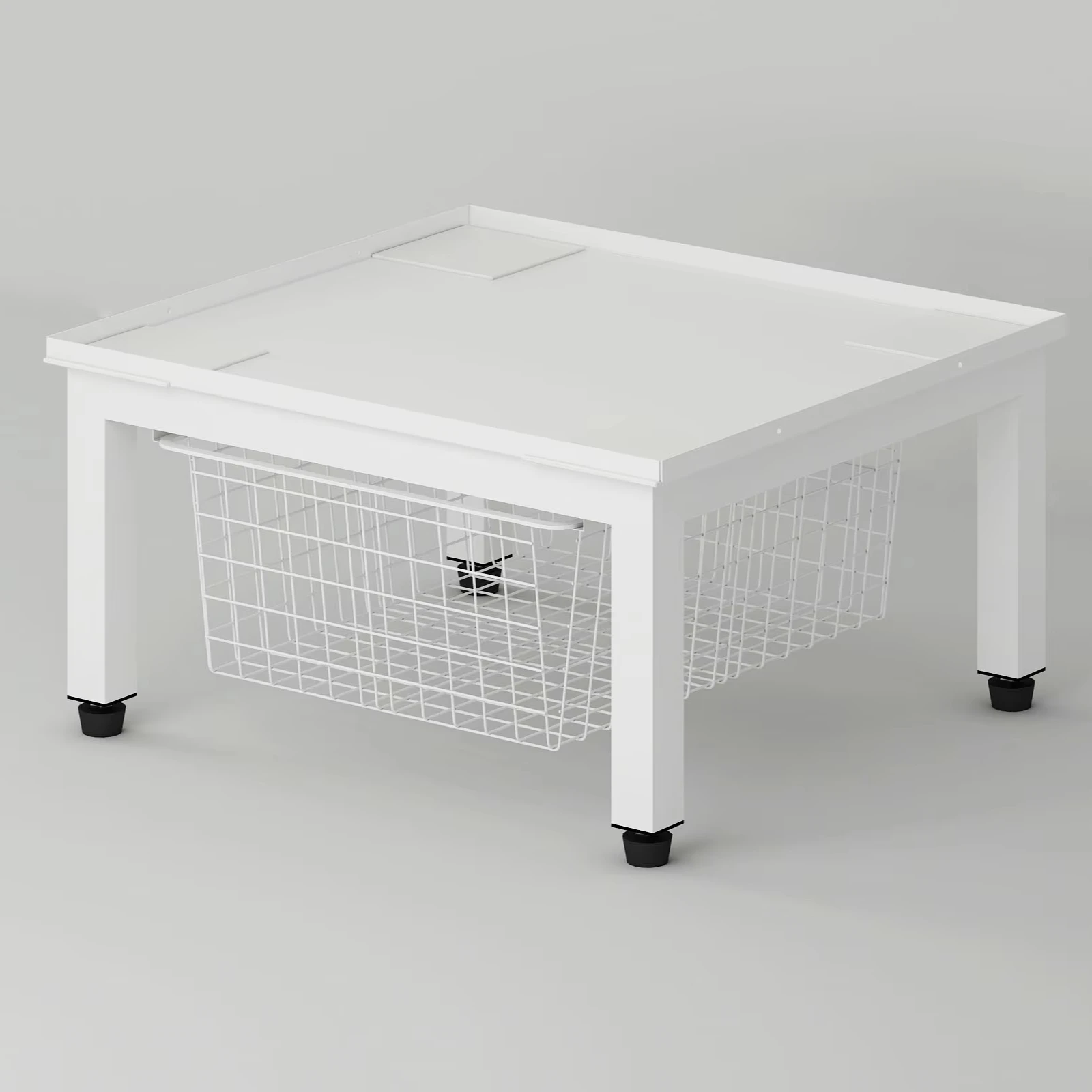 Modern Metal Laundry Washer Bracket Cabinet with Removable Washer Base Stand Steel Drawer for Living Room or Bathroom