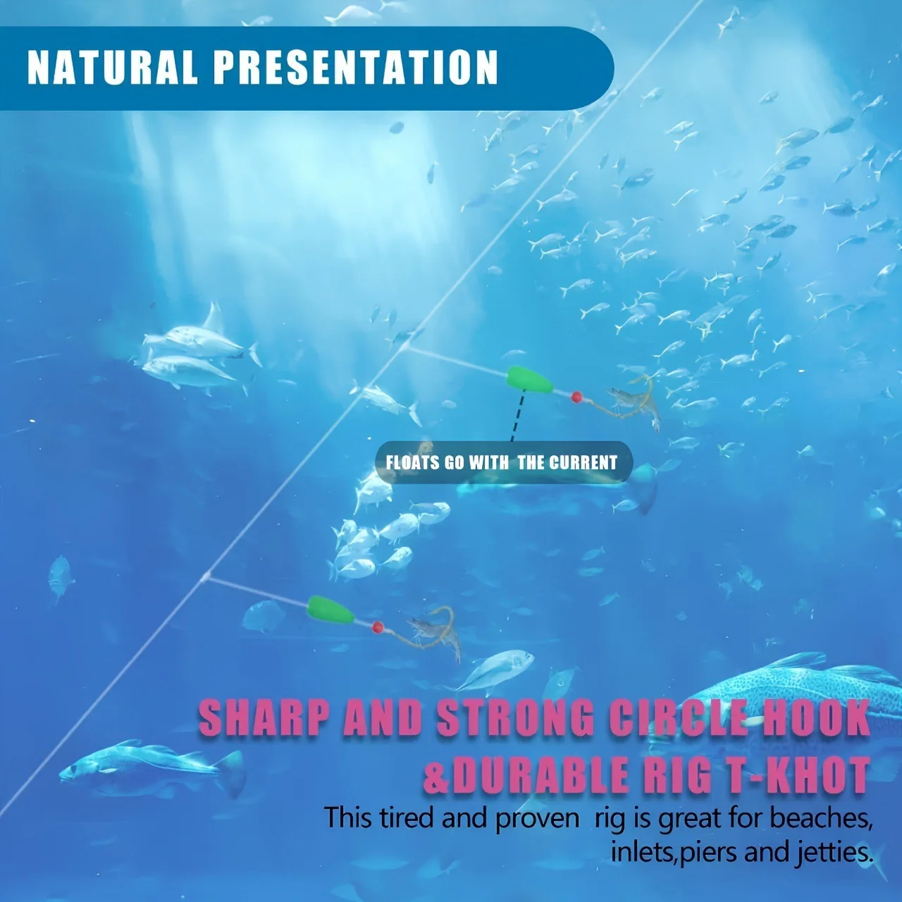 Saltwater Pompano Rigs for Surf Fishing Double Drops Pompano Rig with Floats