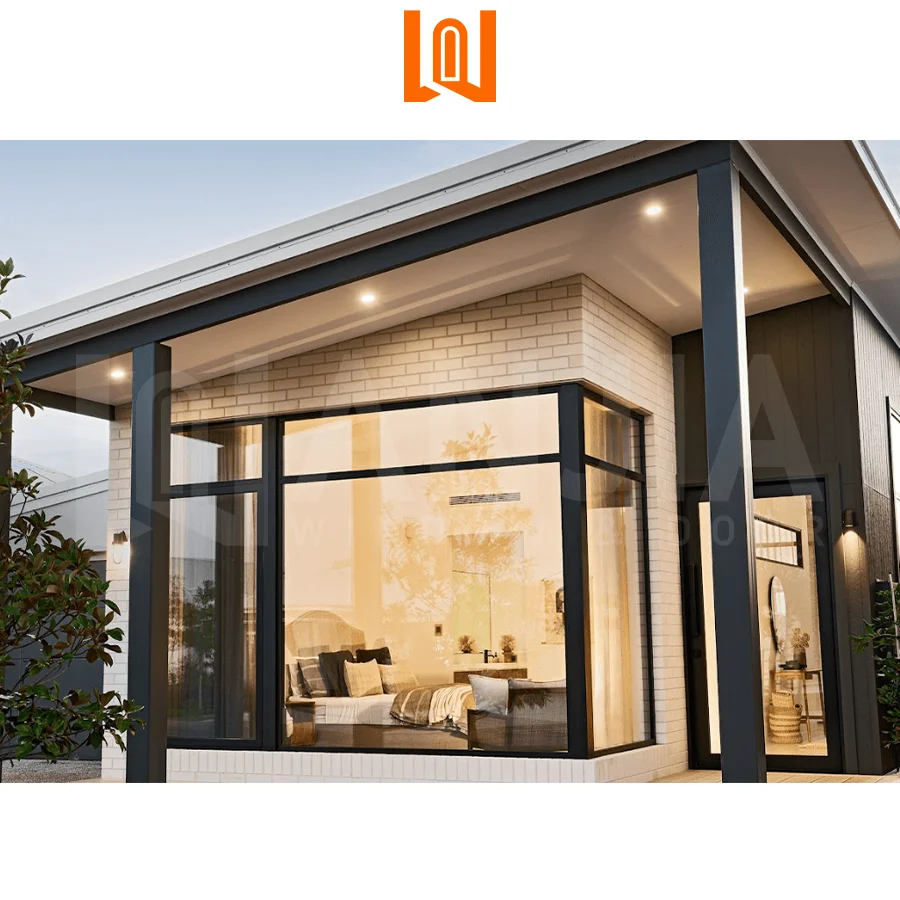 Customized Size Aluminum Tempered Glass Window Fixed windows Energy Saving Aluminum Fixed Window