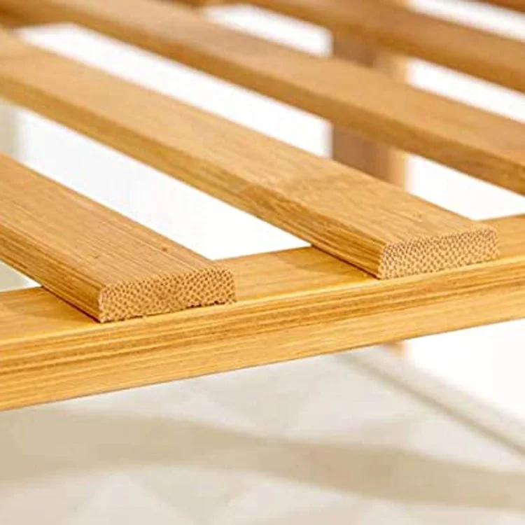Modern 7 Tier Storage Rack Bamboo Wooden Clothes Rail Stand