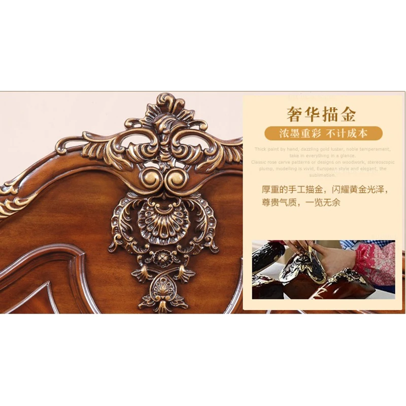 Wooden carved bed designs of furniture bedroom king bed WA622