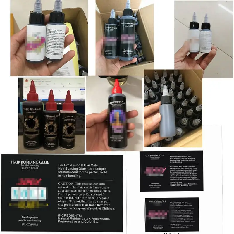 Custom Private Keratin Hot Melt Remover Solvent Lace Wig Bond Toupee Tape Hair Extensions Residue Remover