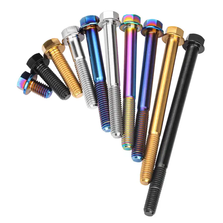 METAL Titanium Bolts gr5 m8 m12  m14  m5 m10 Hex Torx Socket Head Flanged DIN912 Alloy Titanium Screws