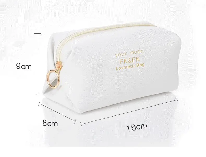 2022 Hot Sale Custom Logo Travel Cosmetic Bag Waterproof Beauty Toiletry Pouch Pu Leather Make Up Bag For Lady