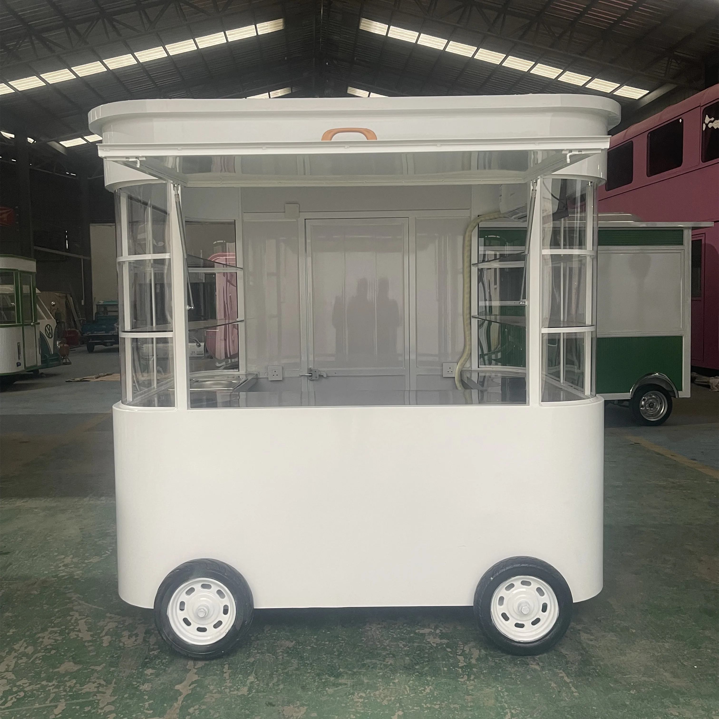 2024 new arrival hot selling factory outlet mobile coffee milk tea soybean milk fresh juice vegetable fruit salad car trolley