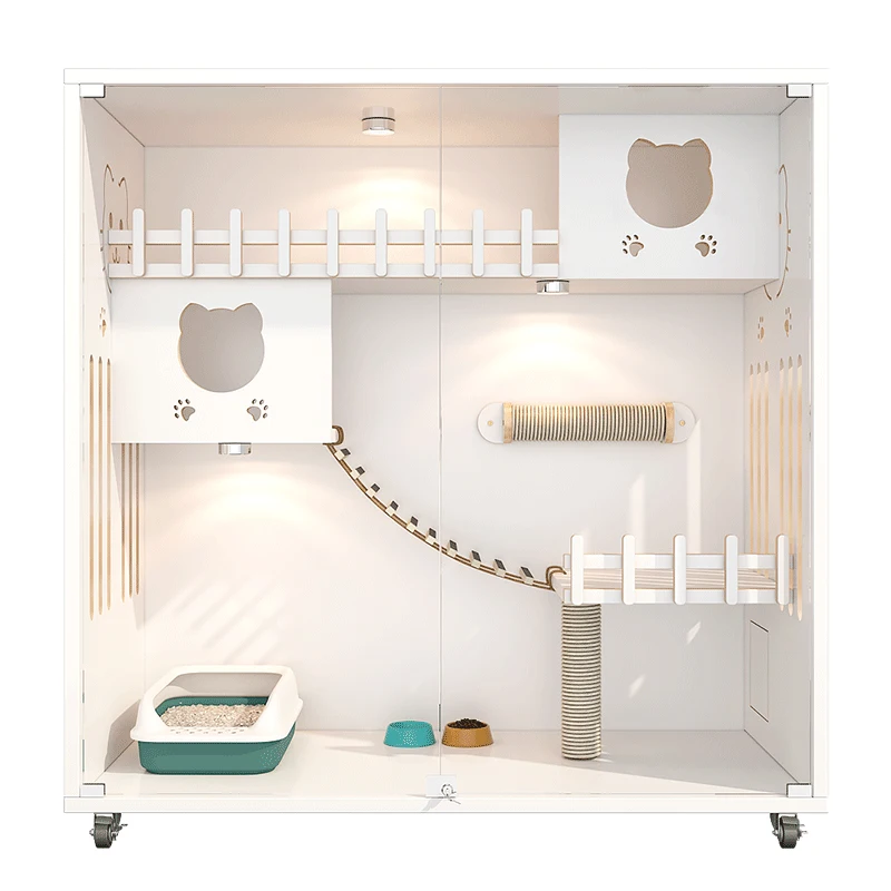 New Design Light Luxury Pet Cottage Cats Pet House Custom Modern Indoor Furniture House Carriers Small Animal