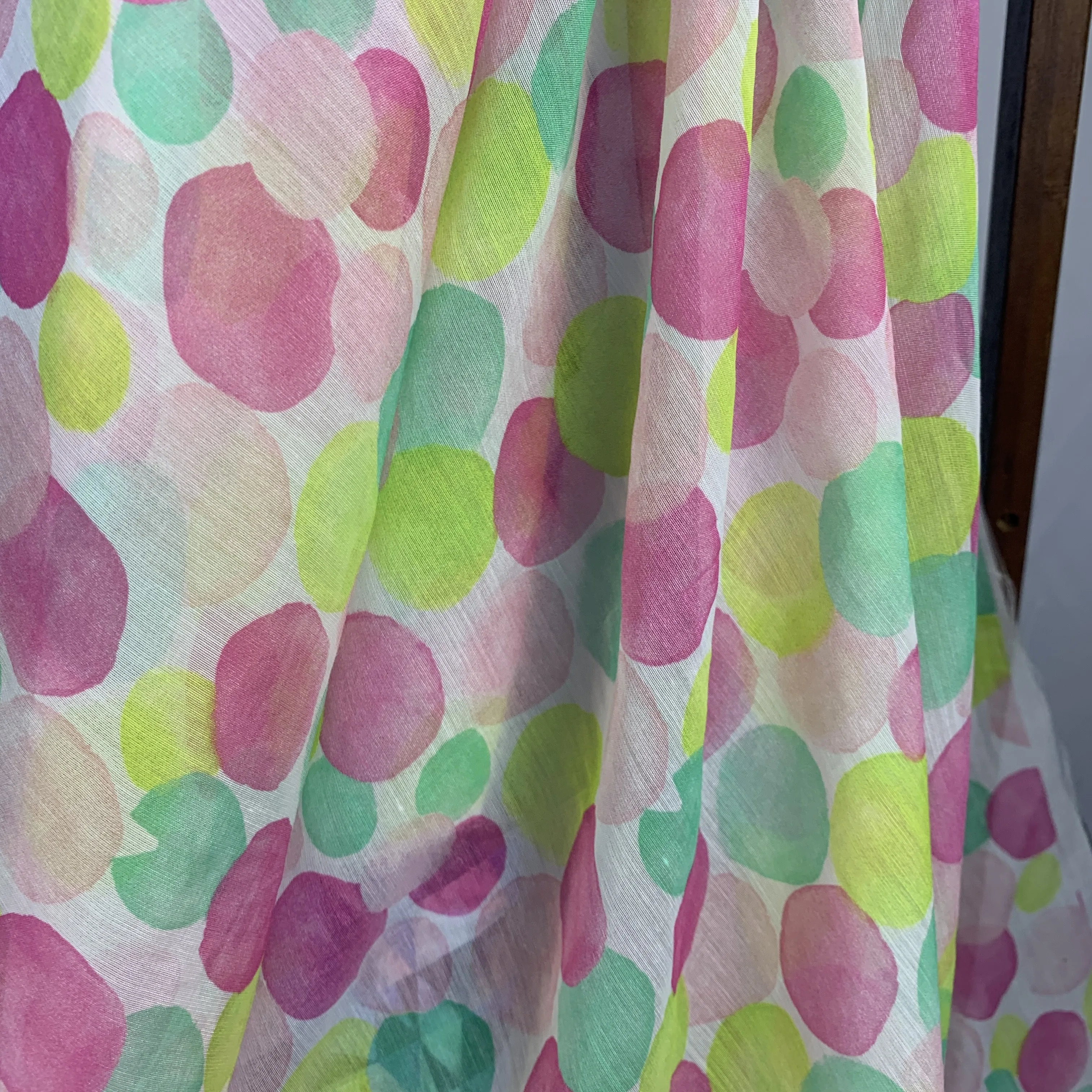 Translucent No MOQ nylon Tencel interwoven tulle digital printing fabric sexy translucent clothing fabric