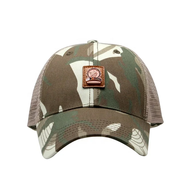 OEM Wholesale Custom Logo Embroidery 6 Panel Mesh Trucker Cap Outdoor Sport Tactical Camo Trucker Mesh Hat Cap