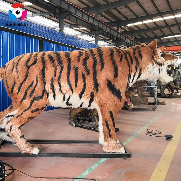SH-RA005 Amusement Park Life Size Animatronic Tiger Model Life Size Realistic Animatronic Simulation Big Size Tiger For Sale