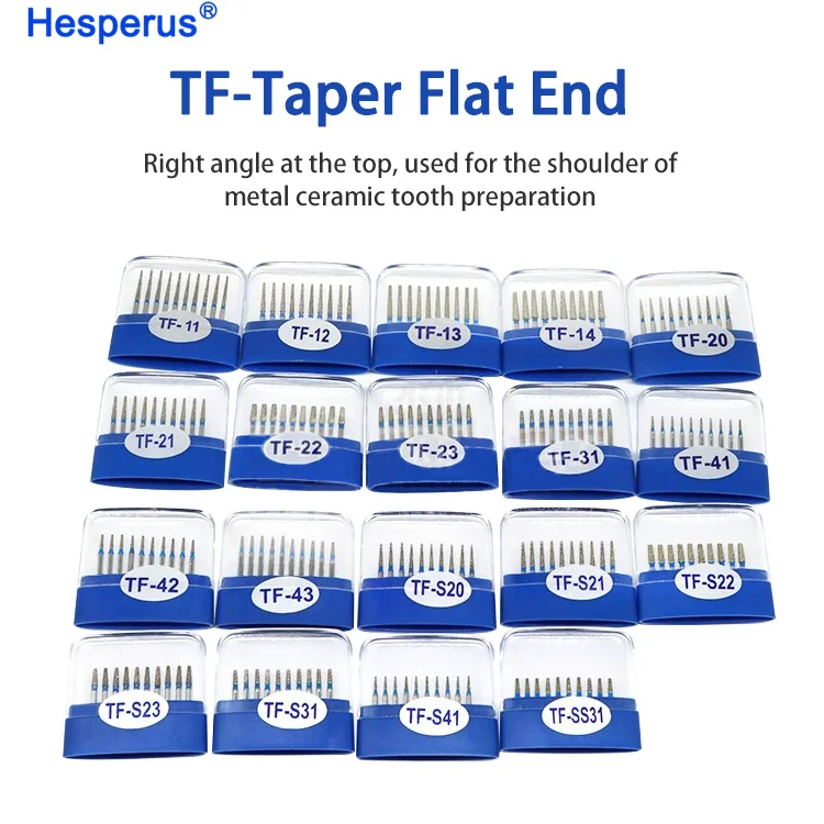 TF series 10pcs/Box Dental High Speed Diamond Burs Dentist Super Coarse Diamond Drills Dental Lab Polishing Tools Dia.1.6mm